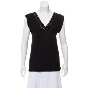 LOUIS VUITTON Knit Sequin-Accented Top Size: XS